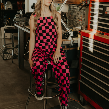 Pit Stop Pink Comfy Overalls