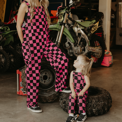 Pit Stop Pink Comfy Overalls