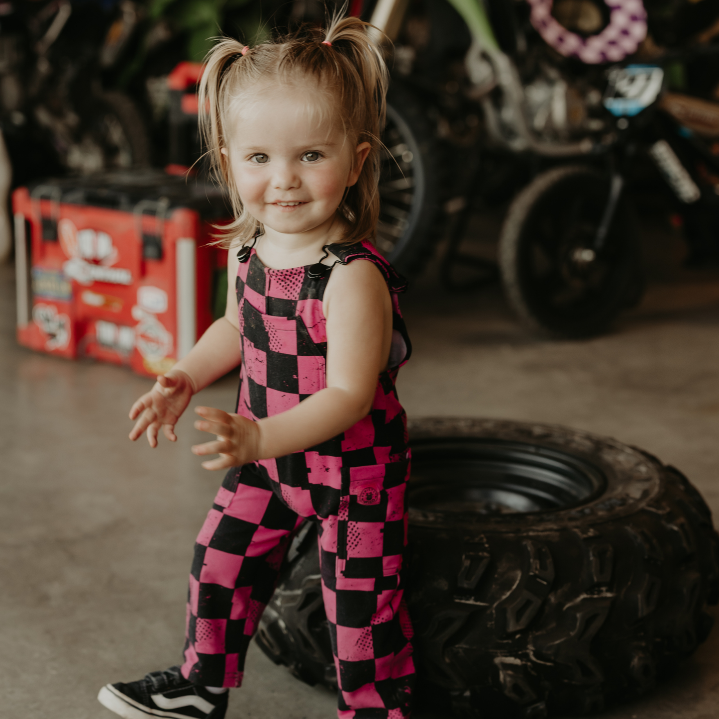 Pit Stop Pink Comfy Overalls