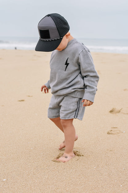 Grey Acid Wash Sweat Shorts