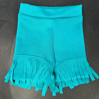 Turquoise Fringe Shorts