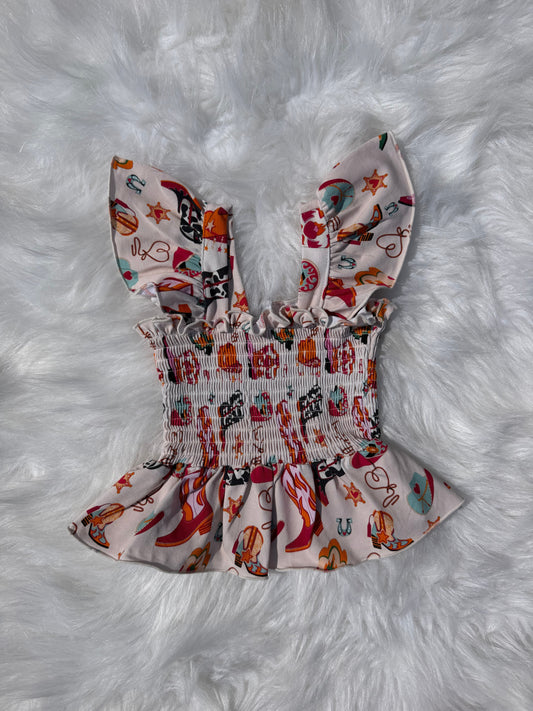 Wild Heart Cowgirl Scrunch Top
