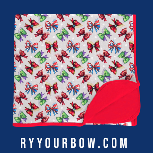 Coquete Superheroes Bamboo Double Sided Blanket RTS