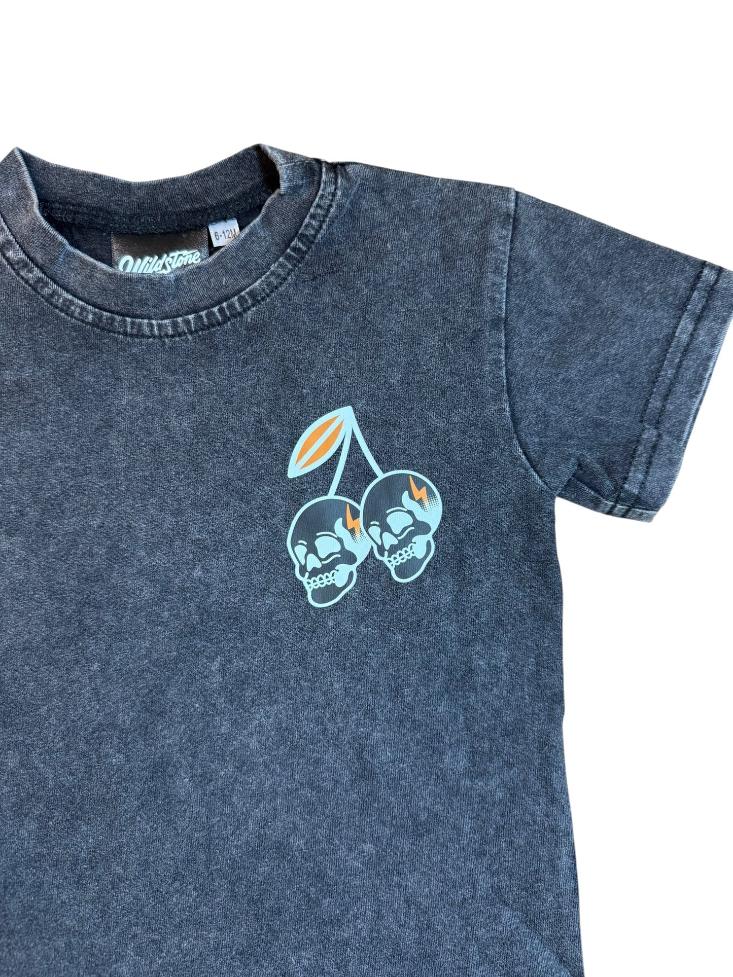 Cherry Skull Acid Wash Tee