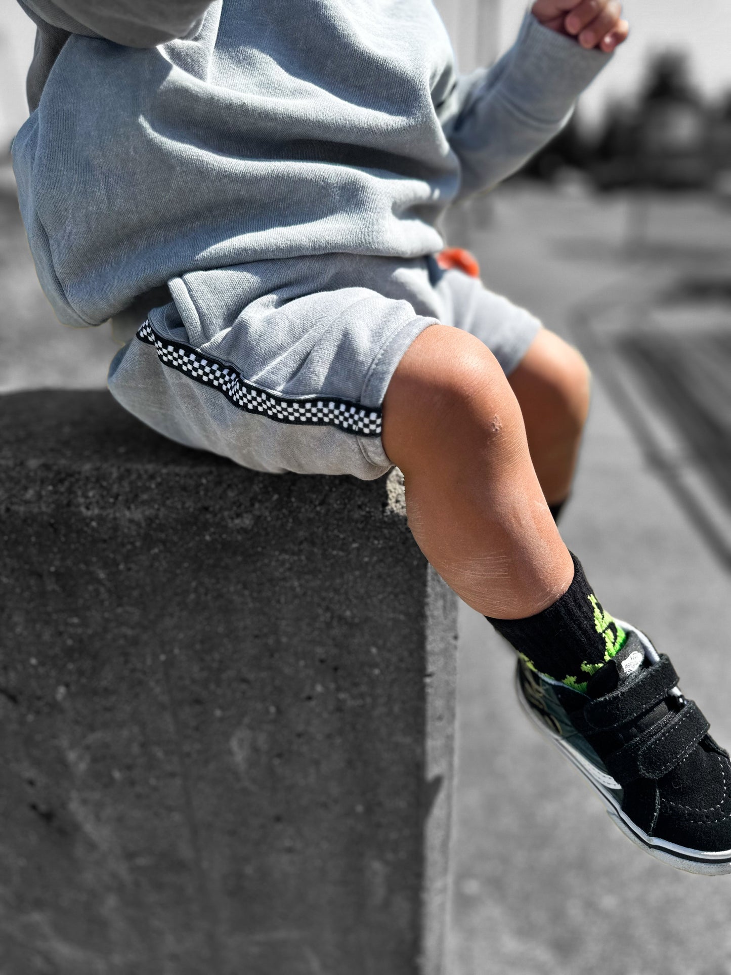 Grey Acid Wash Sweat Shorts