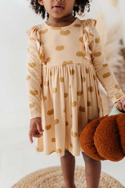 Pumpkin ruffle dress