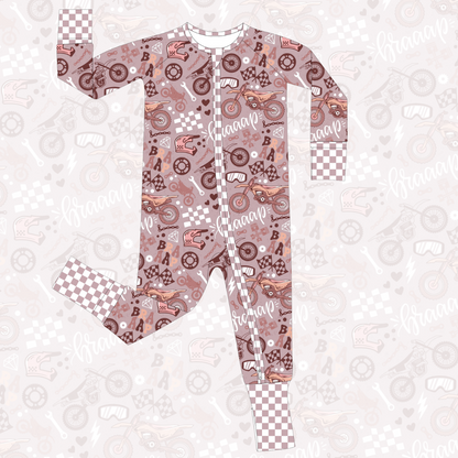 Braaap Like A Girl Zip Up Pajamas