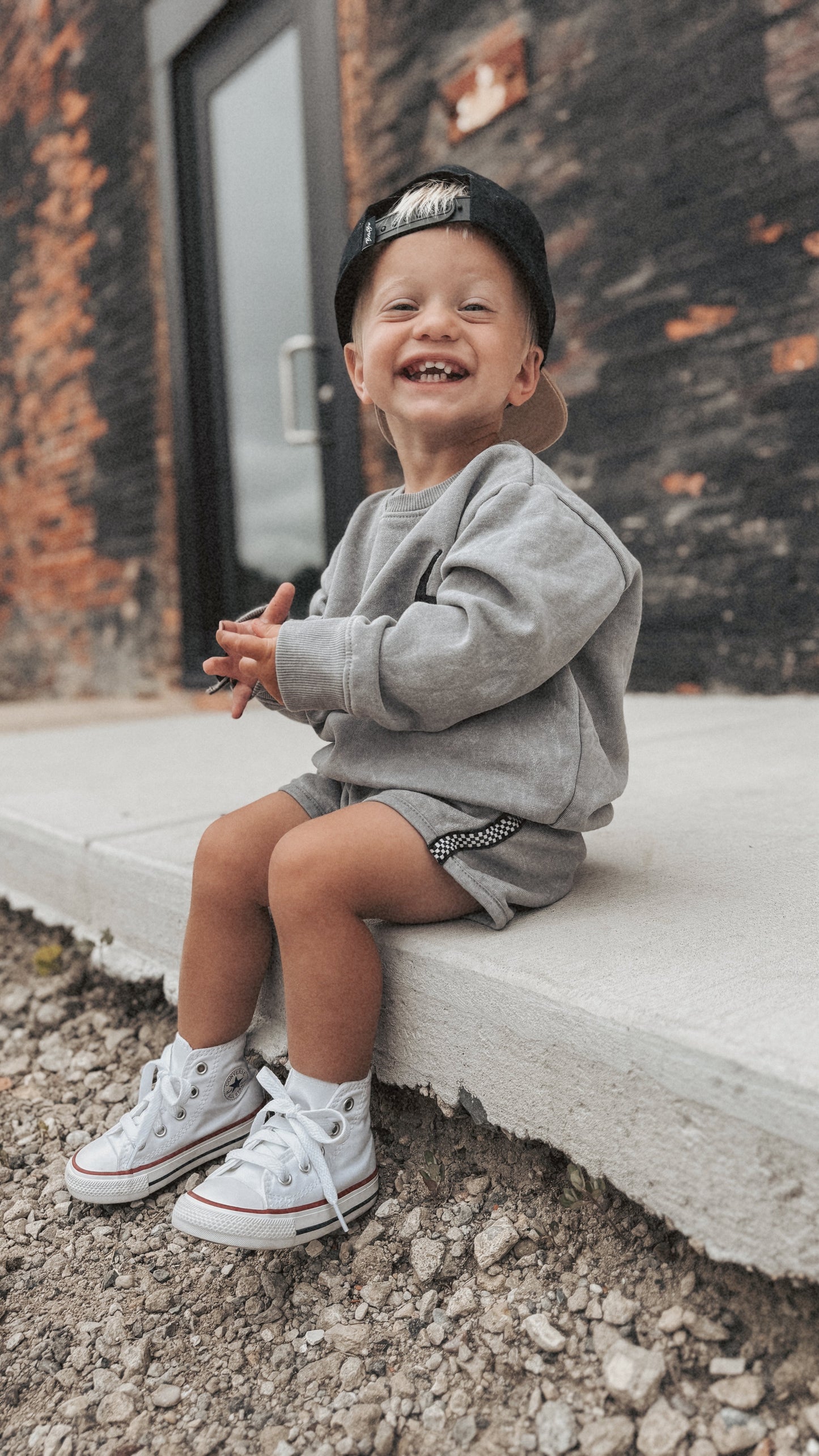 Grey Acid Wash Sweat Shorts