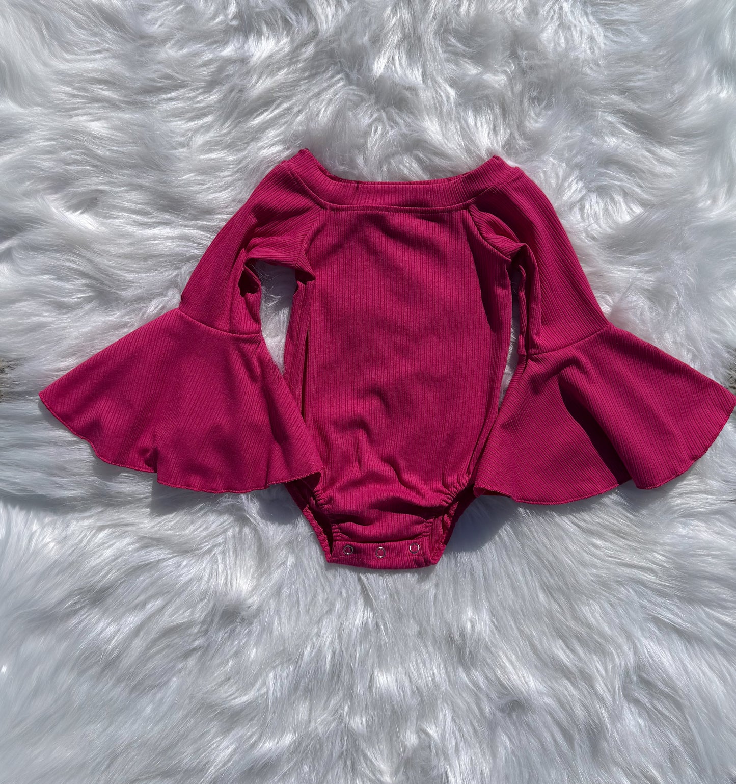 Dark Pink Bell Sleeve Leo/Top