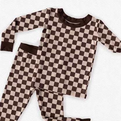 Mocha Check 2 Piece Set *PREORDER*