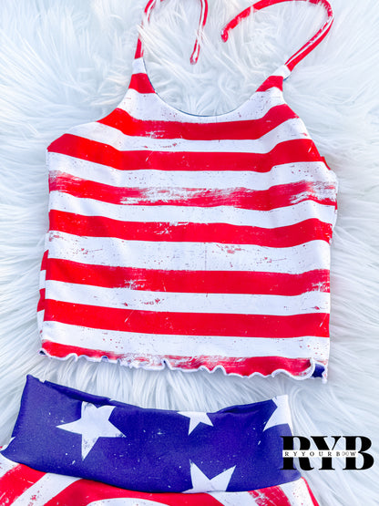 3t Halter top ( Reversible )+ Skirt Bummie Set