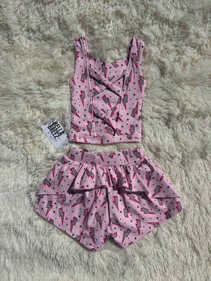 Pink Power Yoga Short Set