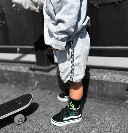 Grey Acid Wash Sweat Shorts