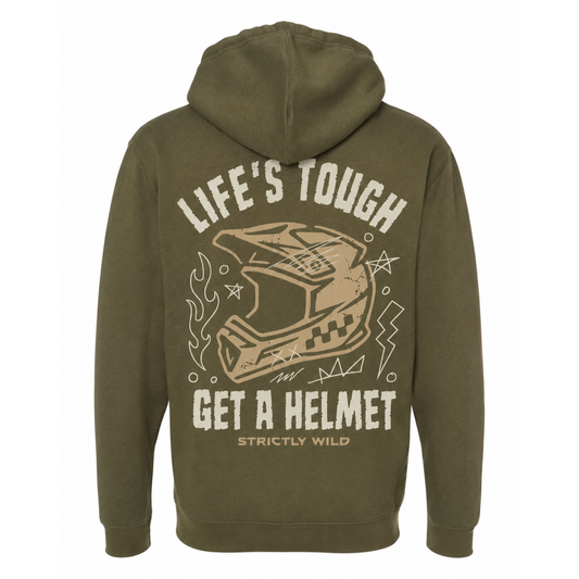 Life's Tough Get A Helmet Hoodie / PREORDER: shipping October 28 - Nov 18