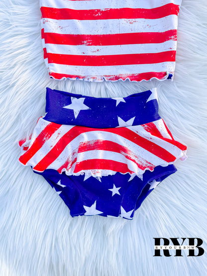 3t Halter top ( Reversible )+ Skirt Bummie Set