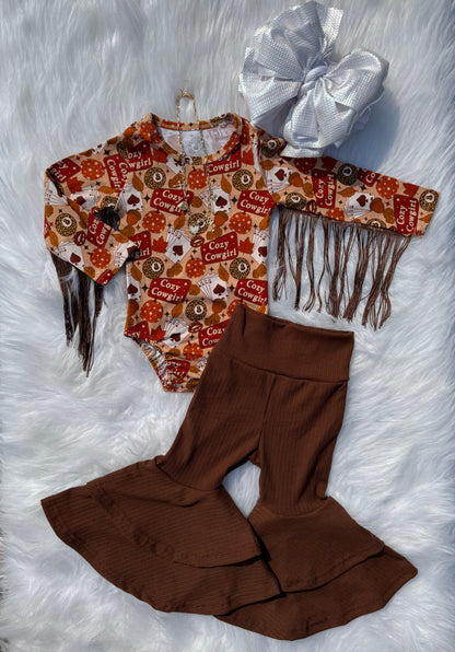 Cozy Cowgirl Fringe Leo/Top