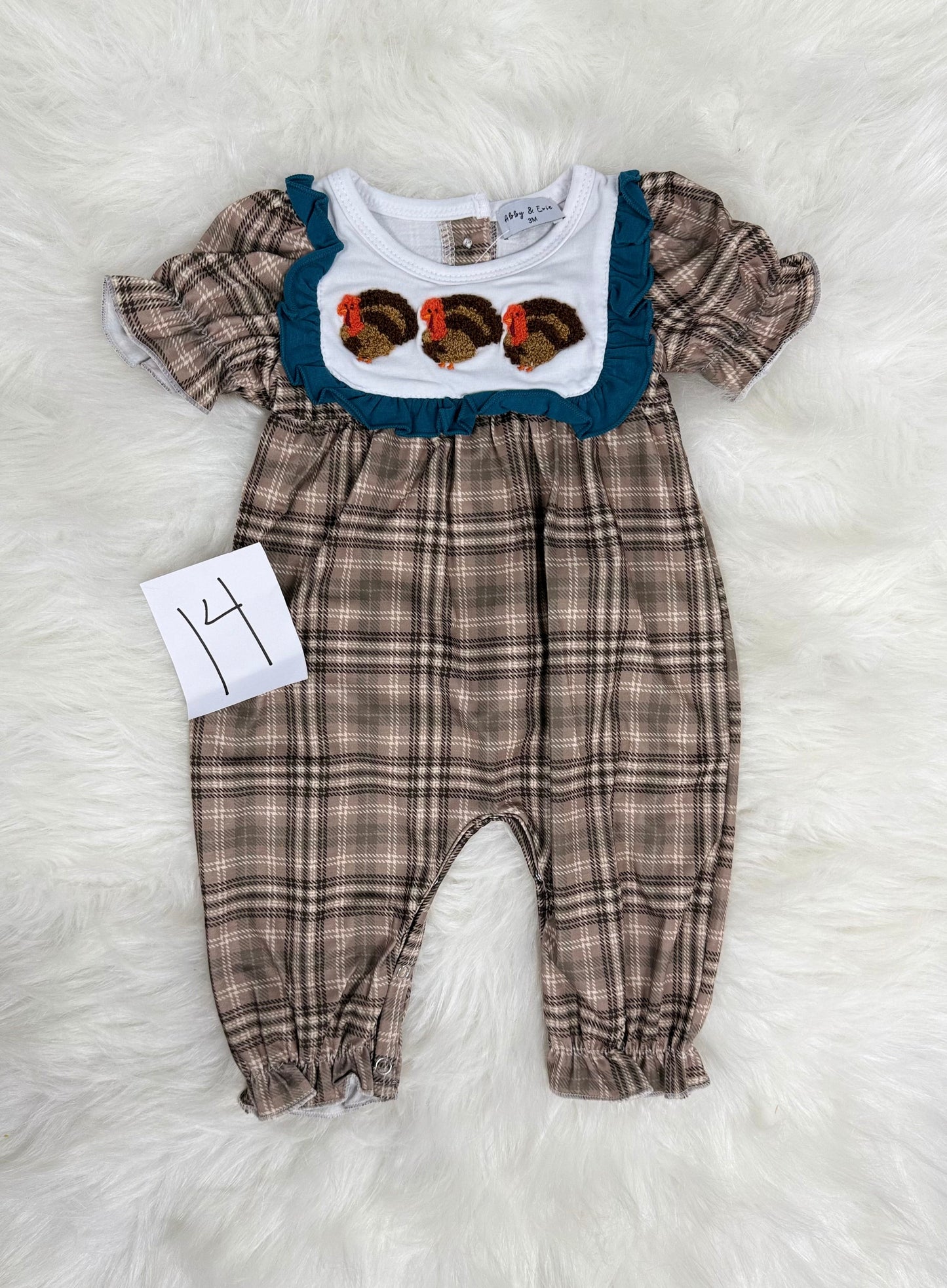 Blue Plaid Girl’s Thanksgiving Jumper (#14)