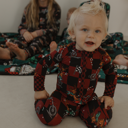 Rudolph The Red Nose Racer Zip Up Pajamas / PREORDER shipping Oct 26 - Nov 9
