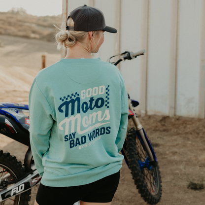 Good Moto Moms Say Bad Words Vintage Crewneck / PREORDER: est shipping October 28 - Nov 18