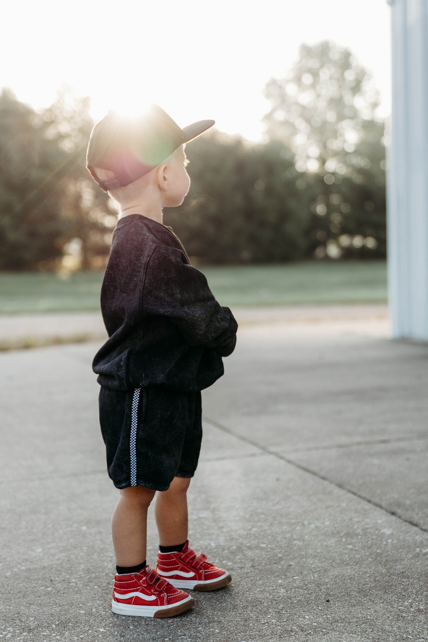 Black Acid Wash Shorts