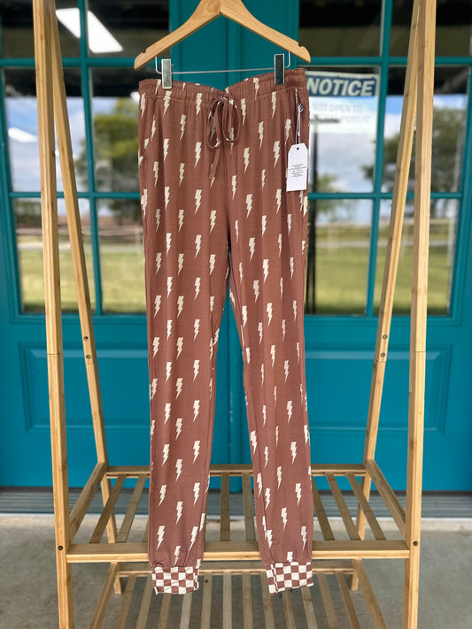 Rust Checks Adult Bamboo Joggers