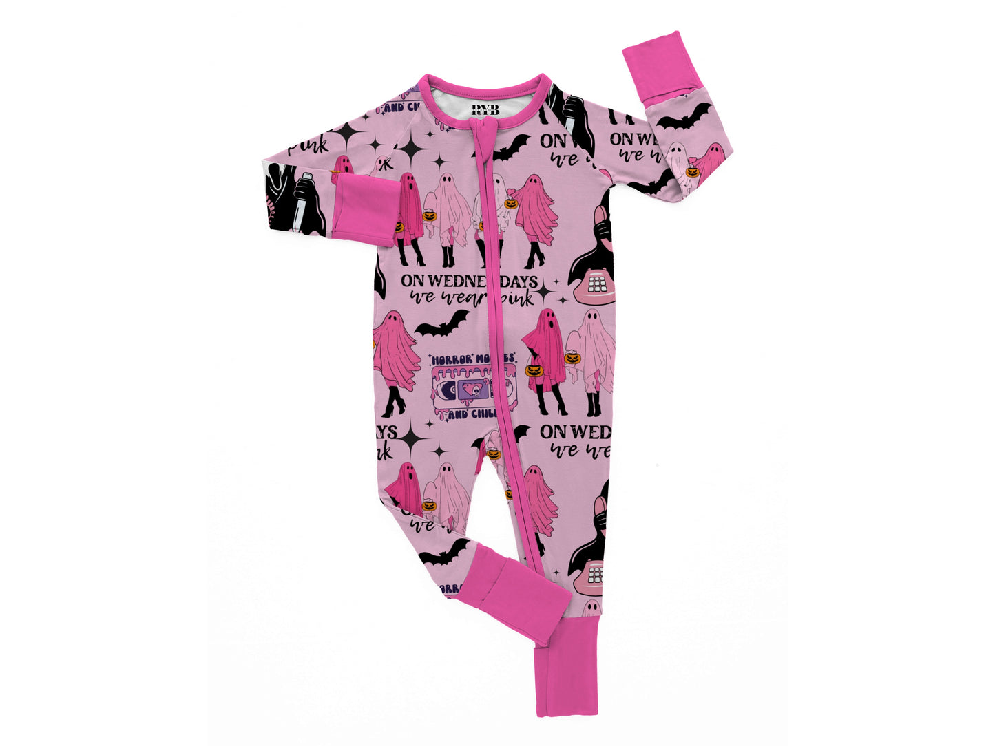 Spooky Wednesday Zippy Bamboo Jammies RST