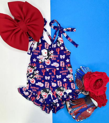 Howdy USA Tie Romper