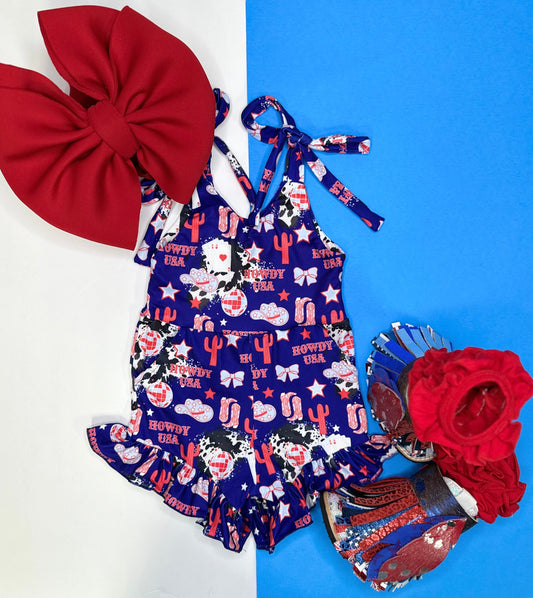 Howdy USA Tie Romper