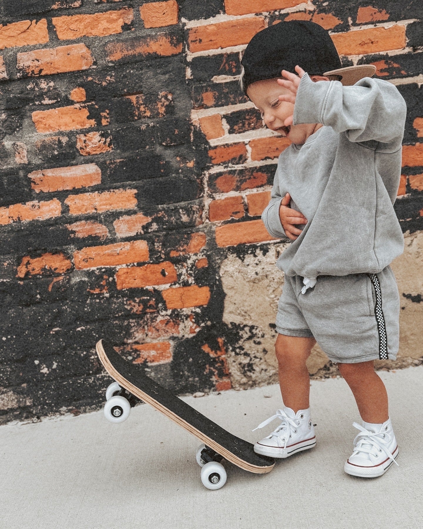 Grey Acid Wash Sweatshirt