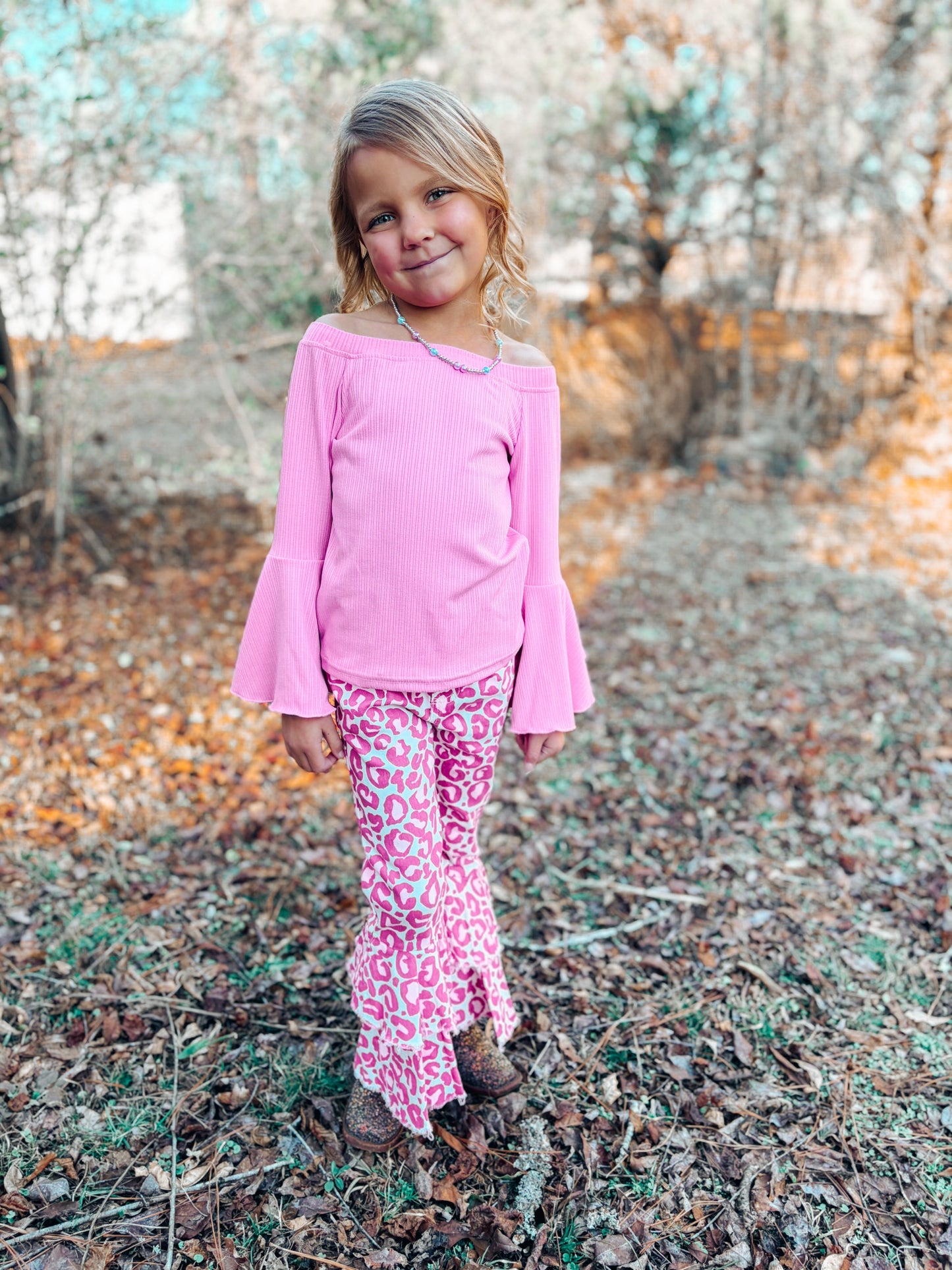 Light Pink Bell Sleeve Leo/Top
