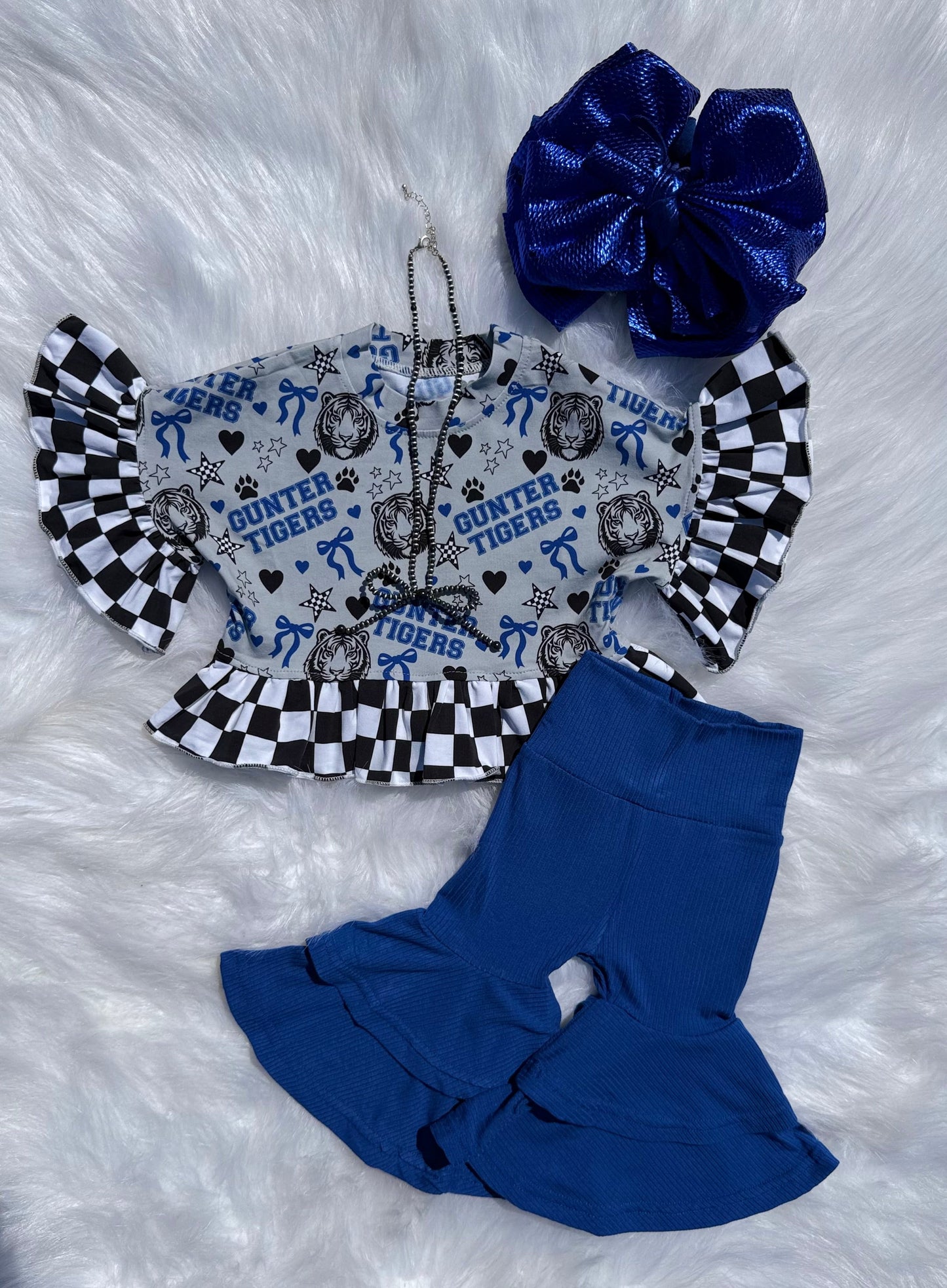 Gunter Tigers Ruffled Top