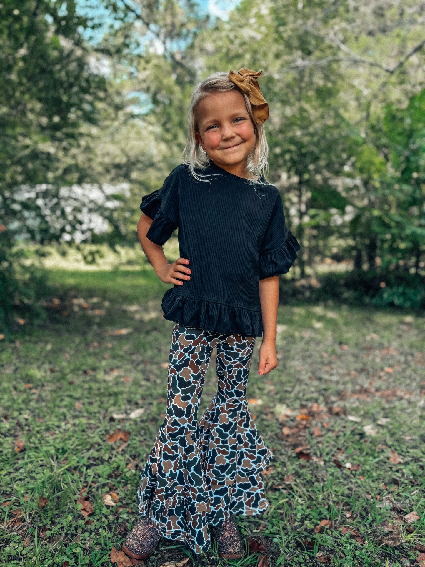 Back in Black ruffle top