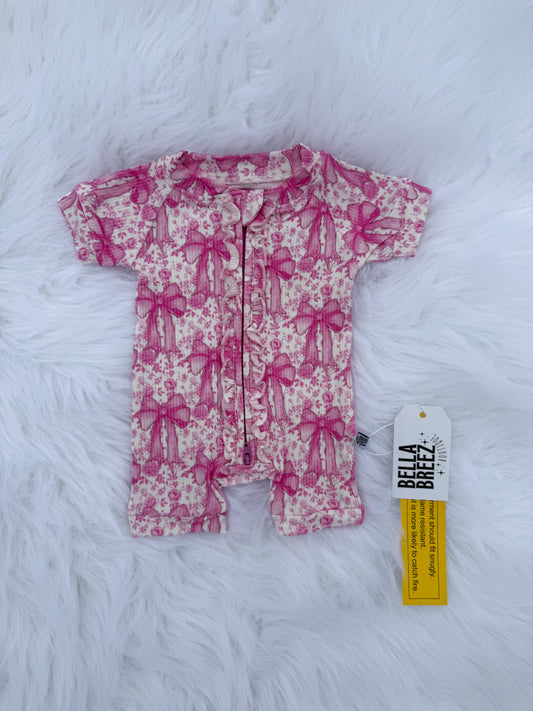 Blooming Bows Ruffled Bamboo Shortie Romper