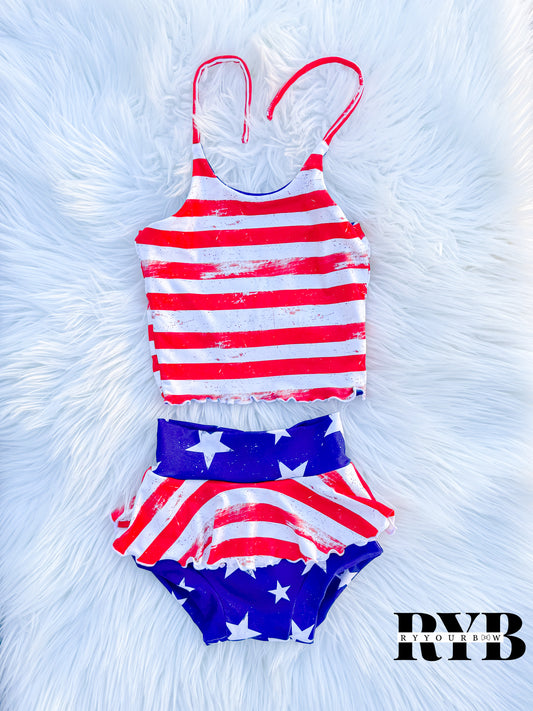 3t Halter top ( Reversible )+ Skirt Bummie Set