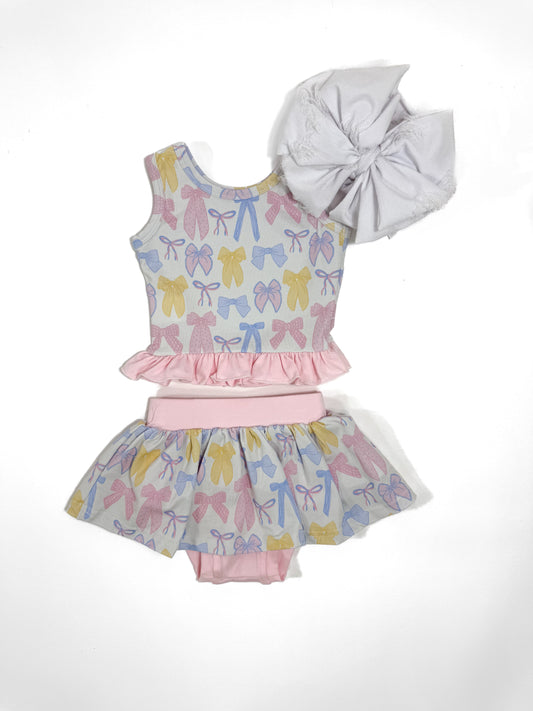 Spring Bows Skirted Ruffle Set
