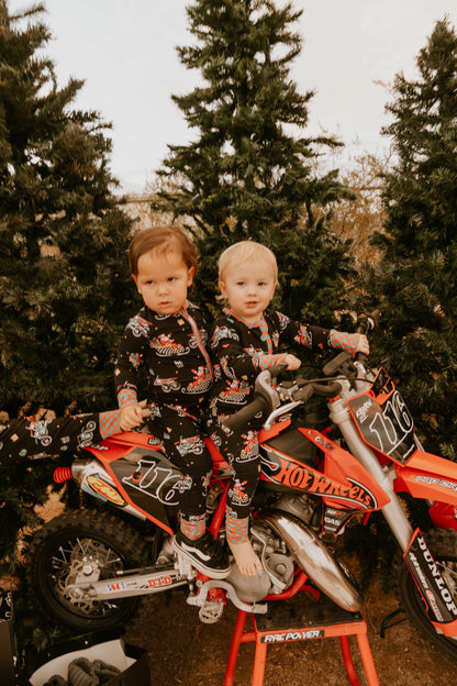 Santas Speedy Sleigh Zip Up Pajamas / PREORDER shipping Oct 26 - Nov 9