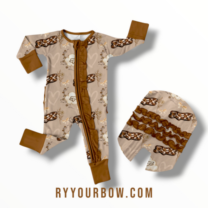 Brown Fox Ruffled Zippy *PREORDER*