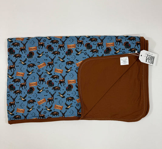 BLUE Bella-Breez Hunting Club Bamboo Blanket