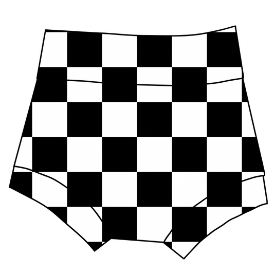 Black & White Checker Print Bummies