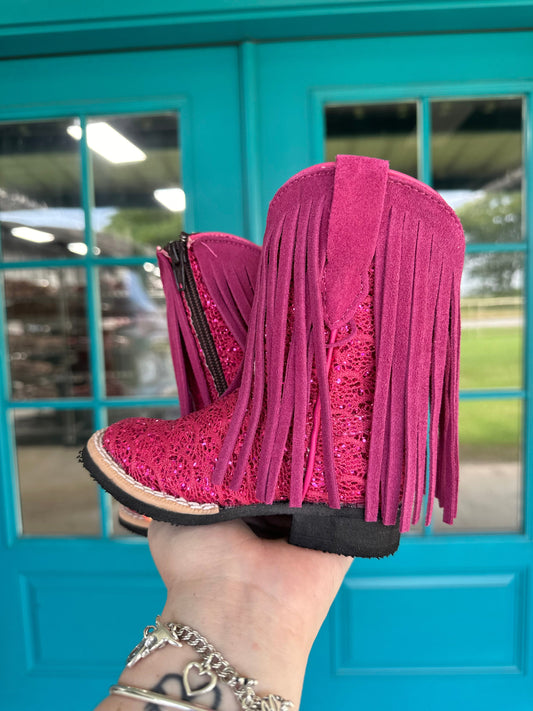 Pink Sparkle With Fringe Tanner Mark Boots