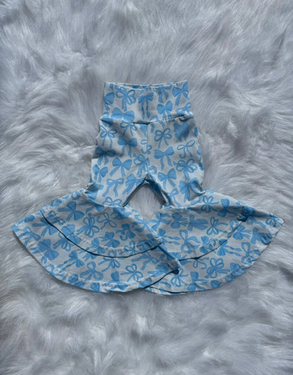 Blue Bow Double Bell Bottoms