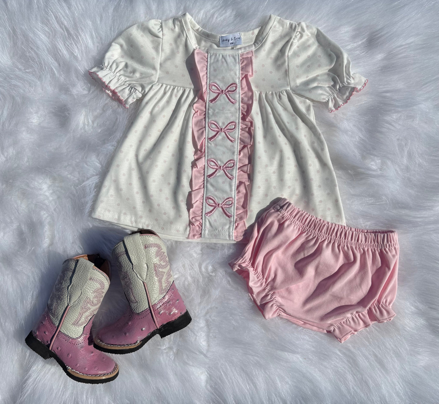 Pretty in pink bows smocked set