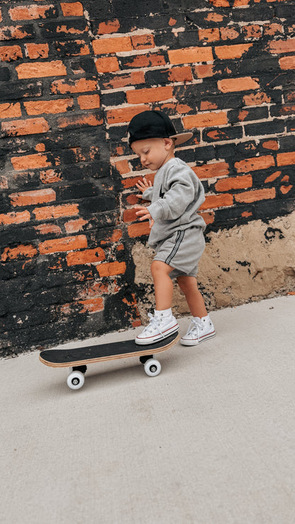 Grey Acid Wash Sweat Shorts