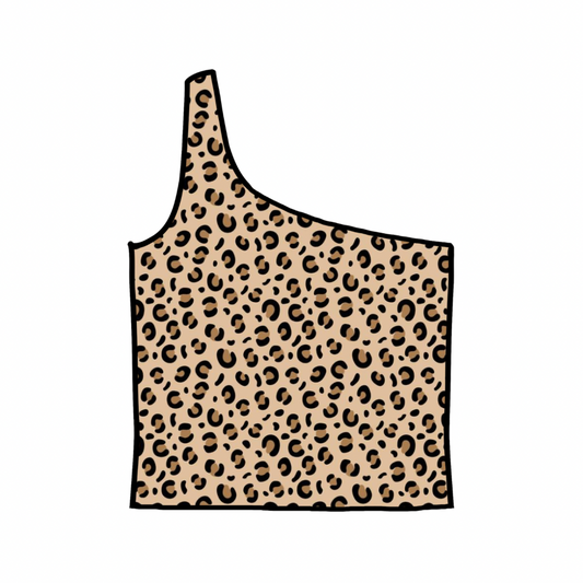 Cheetah Print One Shoulder Top