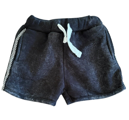 Black Acid Wash Shorts