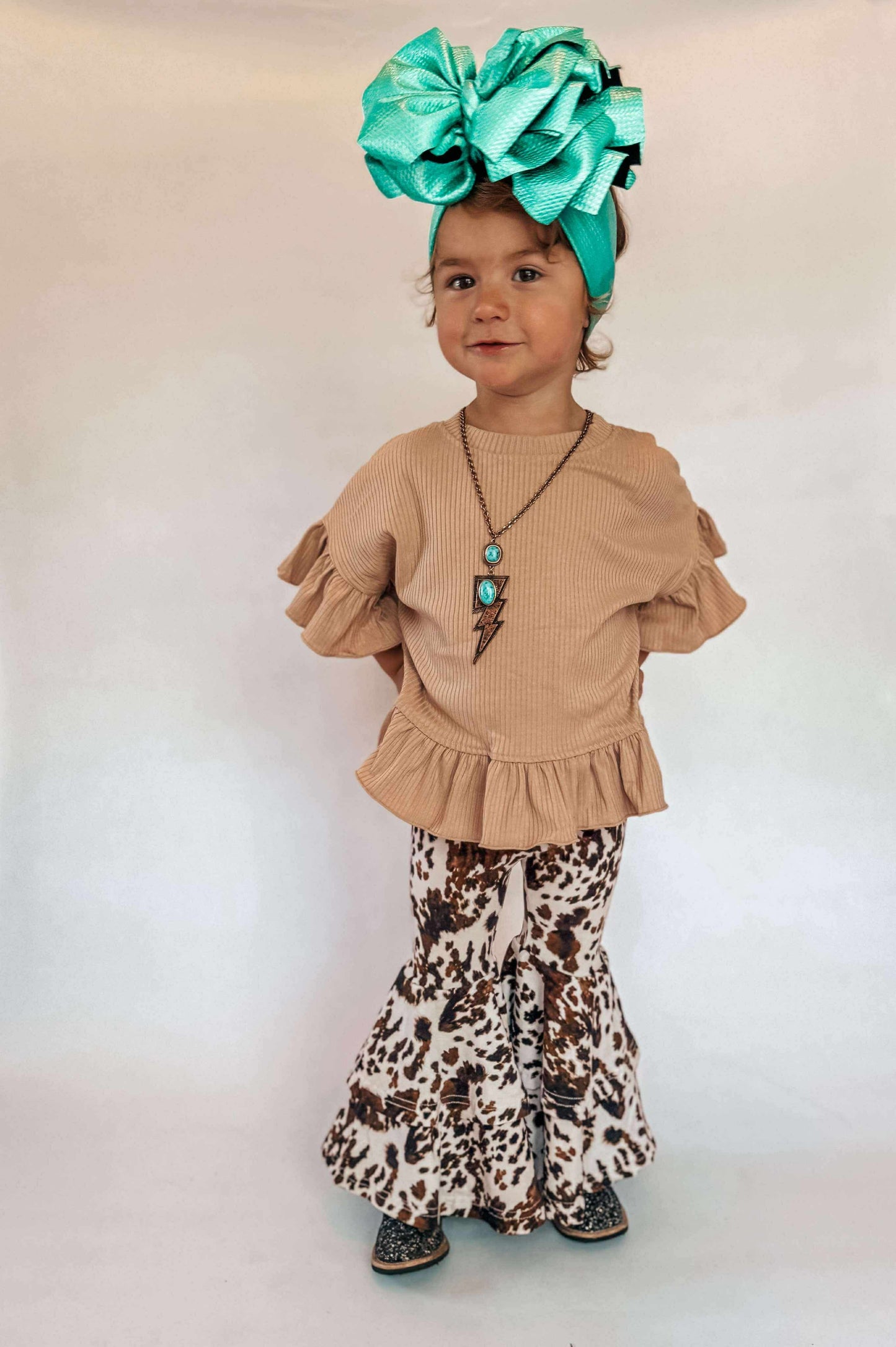 Brown cow double bell bottoms