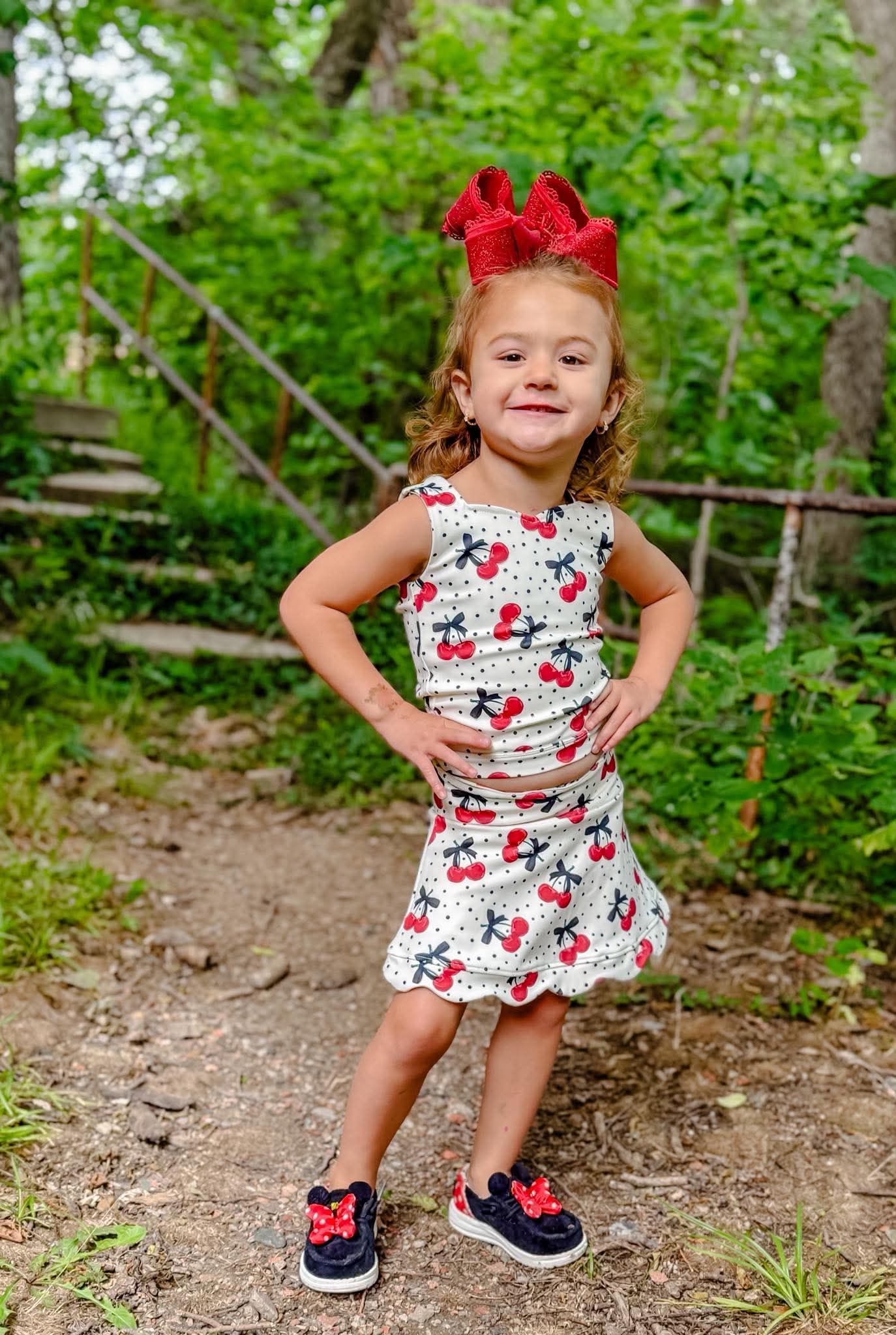 Cherry Kiss Yoga Skirt Set