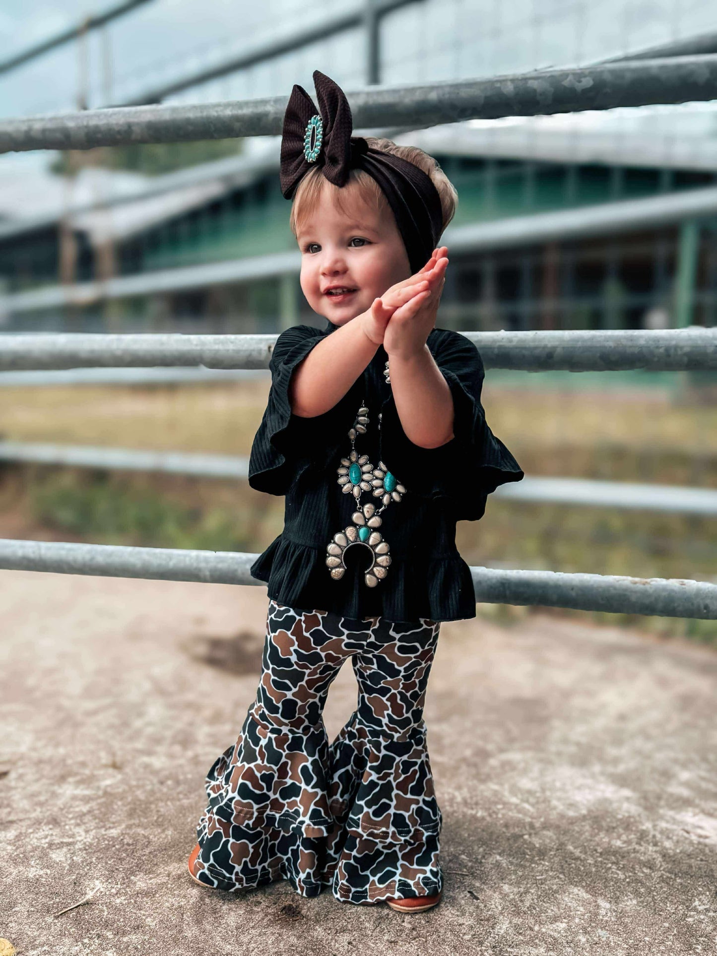 Back in Black ruffle top