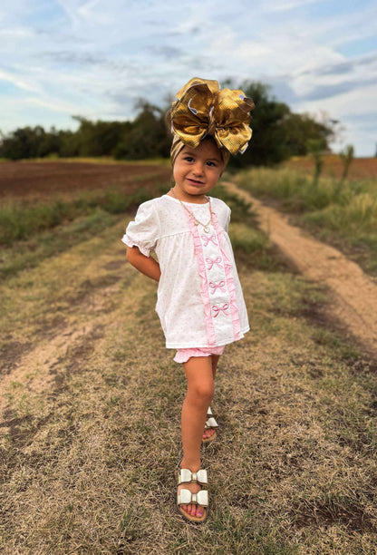 Pretty in pink bows smocked set