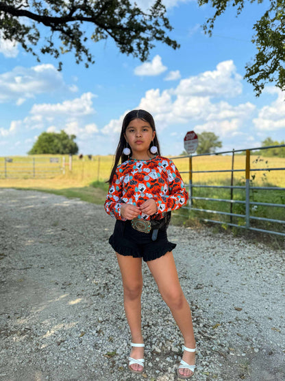 Haunted honky tonk fringe leo/top (FINAL SALE)